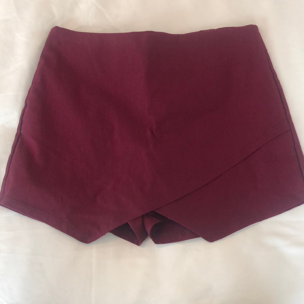 Maroon envelope skort